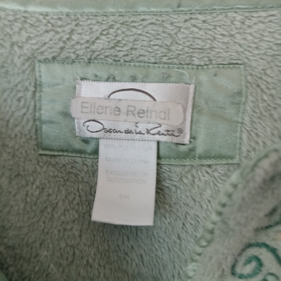 Green Embroidered Zip-Up Robe - Picture 2 of 4